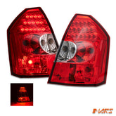 Clear Red LED Tail Lights for CHRYSLER 300C Sedan Series 1 2005 - 2008 - Mars Performance