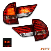 Clear Red Led Tail lights & Trunk Garnish for BMW E83 X3 Pre LCI 2004 - 2007 - Mars Performance