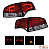 Clear Red LED Tail Lights with LED Indicators for AUDI A4 S4 S - Line B7 2005 - 2008 4 doors Sedan - Mars Performance
