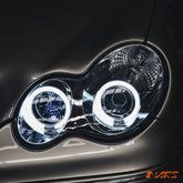 Crystal CCFL Angel Eyes Projector Head Lights for Mercedes - Benz C - Class W203 Sedan & Wagon 2000 - 2007 - Mars Performance