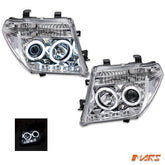 Crystal CCFL Angel - Eyes Projector Head Lights for Nissan Pathfinder R51 & Navara D40 2005 - 2009 - Mars Performance