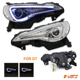 Crystal Clear 3D LED Stripe Bar DRL Projector Head Lights with LED Indicators for Toyota 86 ZN6 GT 2012 - 2016 - Mars Performance