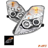 Crystal Clear Angel Eyes Projector Head Lights for Nissan Z33 350Z 2003 - 2005 Series 1 - Mars Performance