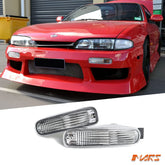 Crystal Clear Bumper bar Turn Signal Indicator Lights for Nissan 200SX Silvia S14 1993 - 1996 - Mars Performance