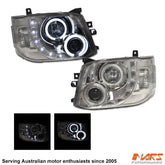 Crystal Clear CCFL Angel Eyes & LED DRL Projector Head Lights for Toyota Hiace 2011 - 2014 - Mars Performance
