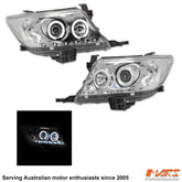 Crystal Clear DRL LED & CCFL Angel Eyes Projector Head Lights for Toyota Hilux Vigo 2011 - 2015 - Mars Performance