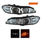 Crystal Clear LED 3D DRL Stripe Bar Projector Head lights with LED Indicators for Nissan 200SX S15 - Mars Performance