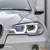 Crystal Clear LED DRL projector Head Lights for BMW X - Series X5 E70 2007 - 2010 Pre LCI - Mars Performance