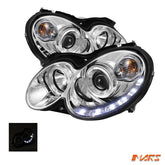 Crystal Clear LED DRL Projector Head Lights for Mercede - Benz CLK - Class W209 C209 A209 2002 - 2009 - Mars Performance