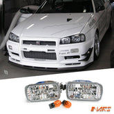 Crystal Front Bumper bar Turn Signal Indicator Lights for Nissan Skyline R34 & GTR - Mars Performance