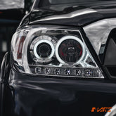 Crystal High Power LED DRL & Angel Eyes Projector Head Lights for Toyota Hilux VIGO Pick Up UTE 2005 - 2011 - Mars Performance
