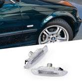 Crystal Side Fender Guard turn signal indicator marker lights for BMW 3 - Series E46 Pre LCI Sedan & Coupe - Mars Performance