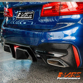 F90 M5 CS Style Gloss Black Rear Bumper Bar Diffuser Spoiler Bodykit with LED Light for BMW 5 Series G30 G31 M Sport 2017 - 2023 - Mars Performance