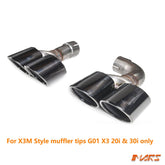 F97 X3M Style Exhaust Muffler Tips for BMW G01 X3 2017 - 2024 20i 30i with M Sport Bumper Bar Diffuser - Mars Performance