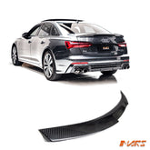 FloKraft Carbon Fibre Rear trunk boot lip Spoiler Wing Bodykit for AUDI A6 S6 C8 Sedan 2019 - 2024 - Mars Performance