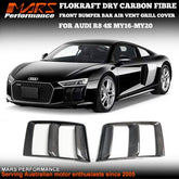 FloKraft Dry Carbon Fibre Front Bumper bar Air Vent Grill Cover Bodykit for AUDI R8 4S 2016 - 2020 - Mars Performance