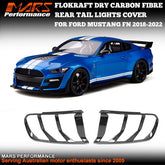 FloKraft Dry Carbon Fibre Rear Tail lights Cover Bodykit for Ford Mustang FN 2018 - 2022 - Mars Performance