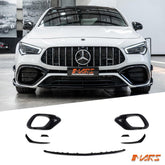 Front Bumper Bar Aero Bodykits with Blade canards & Lip Spoiler for Mercedes - Benz C118 CLA45 AMG S 2018 - 2024 - Mars Performance