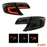 Full Smoked 3D Stripe Bar Tail lights with LED Indicators for Toyota Camry Sedan 2012 - 2015 - Mars Performance