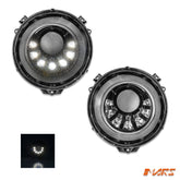 Full Smoked Mansory Style LED head Lights Housing for Mercedes - Benz W463 G - Class 1986 - 2018 & E55 E63 AMG - Mars Performance