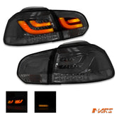 Full Smoked R Style 3D LED Tail lights for Volkswagen VW Golf VI 6 2009 - 2013 - Mars Performance