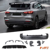 GLA45 Style Lower Rear Bumper Bar Diffuser Bodykit for Mercedes - Benz GLA - Class H247 AMG Sport Bumper Bar 2020 - 2025 - Mars Performance