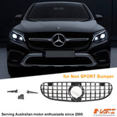 GLC63 AMG Style Black Front Grille Grill Bodykit for Mercedes - Benz GLC X253 2019 - 2023 - Standard Bumper only - Mars Performance