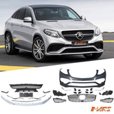 GLE63 Style Front Bumper bar BodyKit & Grill for Mercedes - Benz GLE Class C292 Coupe 2015 - 2019 & GLE43 AMG - Mars Performance
