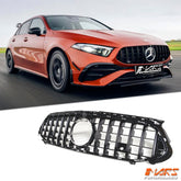 Gloss Black A45 Style Front Bumper Bar Grille Grill Bodykit For Mercedes - Benz A - Class W177 V177 & A35 AMG 2023 - 2025 - Mars Performance
