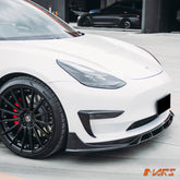 Gloss Black Aero DYNAMIC Lower Front Bumper bar Lip Spoiler BodyKit for Tesla Model 3 2019 - 2023 - Mars Performance