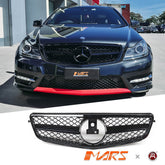 Gloss Black AMG C63 Style Front Bumper Bar Grille Grill Bodykit for Mercedes - Benz C - Class W204 Sedan & C204 Coupe 2007 - 2014 - Mars Performance