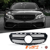 Gloss Black AMG E63 Style Front Bumper Bar Grille Grill Bodykit for Mercedes - Benz E - Class W212 2014 - 2016 - Mars Performance