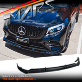 Gloss Black Brabus Style Front Bumper Bar Lip Spoiler Bodykit for Mercedes - Benz 2015 - 2019 GLC - Class X253 C253 AMG Pack & GLC43 - Mars Performance