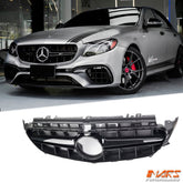 Gloss Black E63 - S Style Front Bumper Bar Grille Grill Bodykit for Mercedes - Benz E - Class 2016 - 2020 Pre Update W213 C238 & E43 E53 AMG - Mars Performance