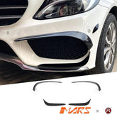 Gloss Black Front bumper bar Canard Blades Bodykit for Mercedes - Benz C - Class C205 S205 W205 AMG Bumper Bar & C43 2015 - 2018 - Mars Performance