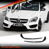 Gloss Black Front bumper bar Canard Blades for Mercedes - Benz CLA Class C117 X117 AMG Package & CLA45 AMG MY13 - MY16 - Mars Performance