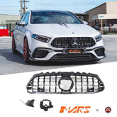 Gloss Black Front Bumper Bar Grill for Mercedes - Benz A45 A45S AMG W177 Hatch 2018 - 2024 - Mars Performance