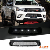 Gloss Black Front Bumper Bar Grille Grill Bodykit with LED lights for Toyota Hilux Revo & TRD 2015 - 2018 & Rugged WorkMate 2015 - 2020 - Mars Performance