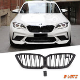 Gloss Black Front Bumper Bar Kidney Grille Grill Bodykit for BMW F87 M2 competition M2C - Mars Performance