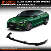 Gloss Black Front Bumper Bar Lip Spoiler Bodykit for AUDI A5 S - line & S5 F5 2020 - 2024 - Mars Performance
