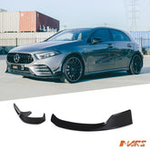 Gloss Black Front bumper Bar Lower Lip Splitters Spoiler Bodykit for Mercedes - Benz A - Class W177 V177 & A35 AMG 2018 - 2023 - Mars Performance