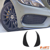 Gloss Black Front Bumper Side Canard Blades for Mercedes - Benz C - Class C205 S205 W205 AMG Package & C43 2015 - 2018 - Mars Performance