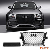 Gloss Black Honeycomb RS - Q5 Style Front Bumper Bar Grille Grill Bodykit for AUDI Q5 8R 2009 - 2012 - Mars Performance