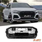 Gloss Black Honeycomb RS - Q8 Style Front Bumper Bar Grille Grill Bodykit for AUDI Q8 SQ8 F1 2019 - 2023 - Mars Performance