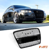 Gloss Black Honeycomb RS Style Front Bumper Bar Grille Grill Bodykit for AUDI A6 4F C6 2004 - 2011 - Mars Performance