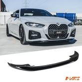 Gloss Black M Performance Style Front bar lip spoiler Bodykit for BMW 4 Series G22 G23 M Sport bumper - Mars Performance