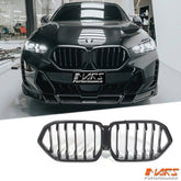 Gloss Black M Sport Style Front Bumper Bar Kidney Grille Grill Bodykit for BMW X6 G06 2019 - 2025 - Mars Performance