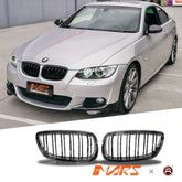 Gloss Black M4 Style Front Bumper bar Grille Grill Bodykit for BMW 3 Series E92 Coupe & E93 Convertible Pre LCI 2006 - 2009 - Mars Performance
