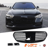 Gloss Black Maybach Style Front Bumper Bar Grill Grille Bodykit for Mercedes - Benz W223 S - Class 2021+ - Mars Performance