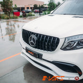 Gloss Black Panamericana Front Bumper Bar Grill Grille Bodykit for Mercedes - Benz GLS Class X166 & GLS63 AMG 2016 - 2019 - Mars Performance